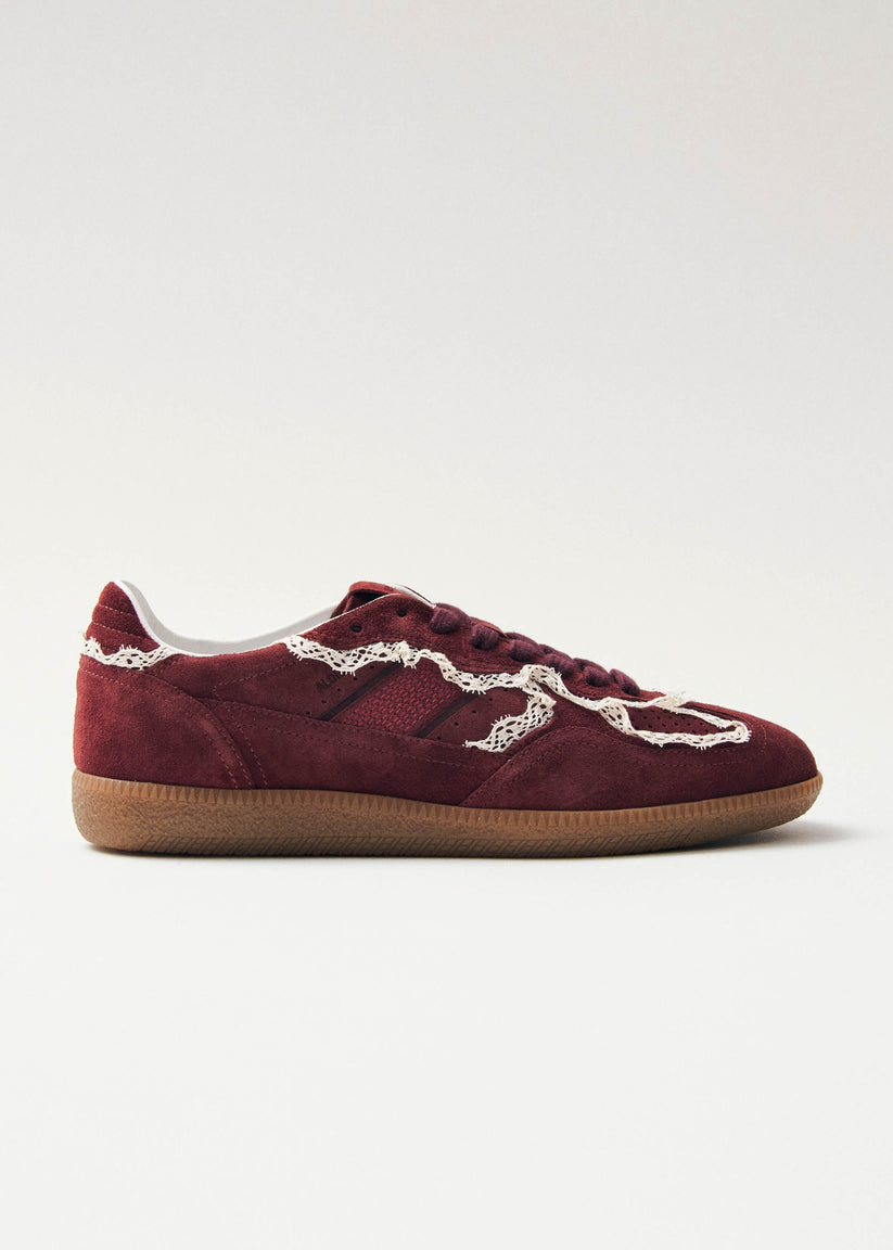 Alohas Tb.490 Crochet Zapatillas de Cuero Burdeos