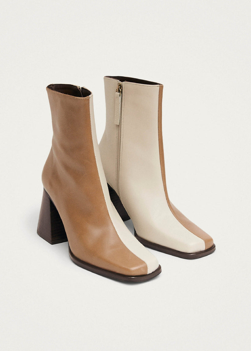Alohas South Bicolor Botas de Piel Marrón y Beige Envío gratis