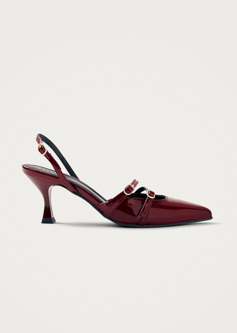Alohas Joelle Onix Tacones de Cuero Burdeos