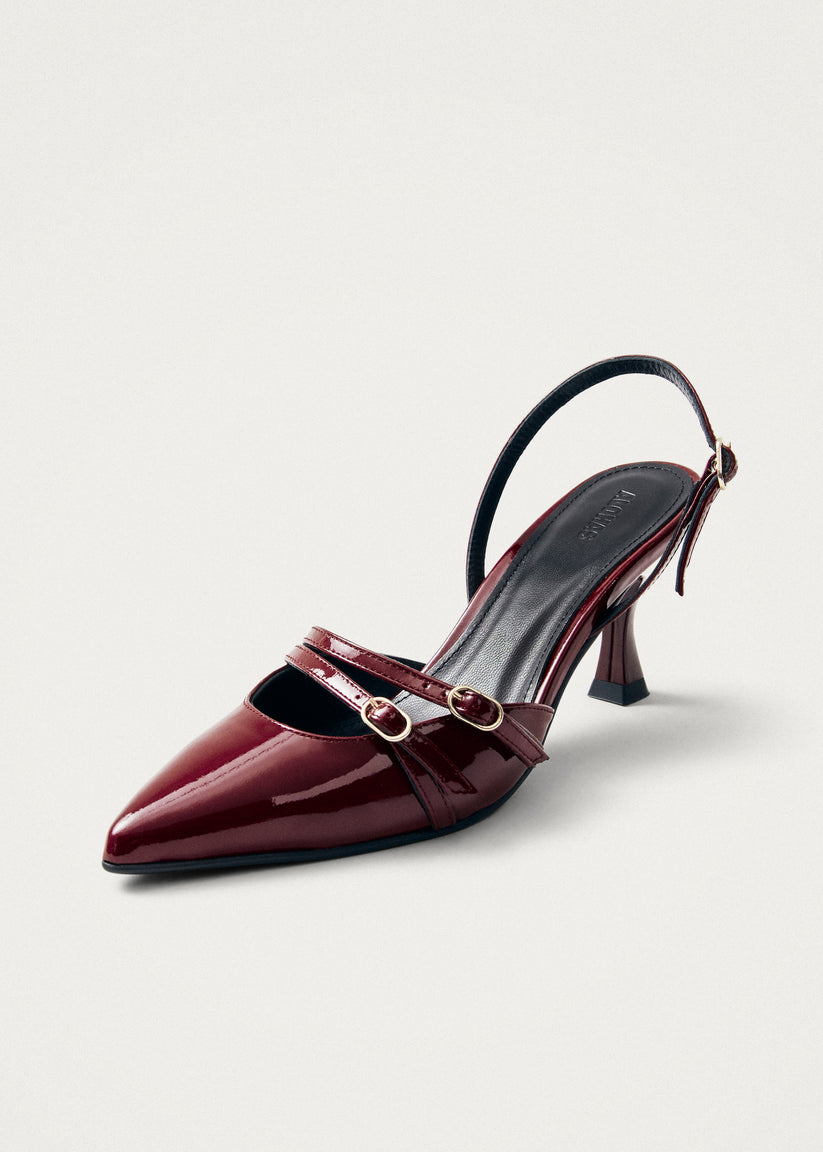 Alohas Joelle Onix Tacones de Cuero Burdeos Liquidación