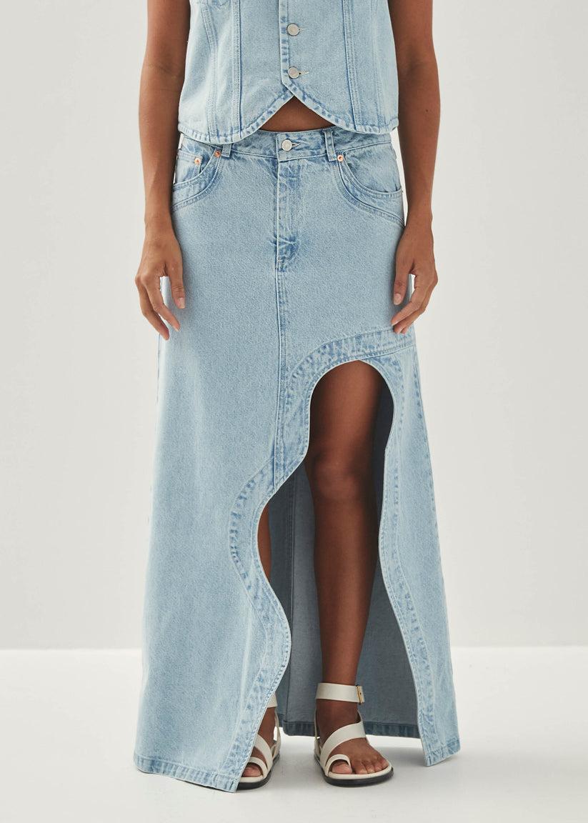 Alohas Carmina Falda de Tejido Denim Color Azul Claro Oferta exclusiva