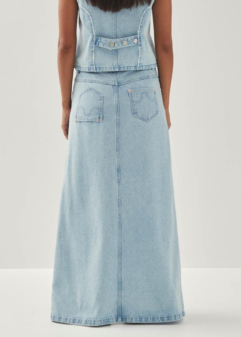 Alohas Carmina Falda de Tejido Denim Color Azul Claro Oferta exclusiva