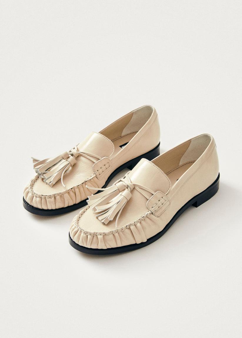 Alohas Marietta Onix Mocasines de Cuero Color Crema Ofertas de temporada