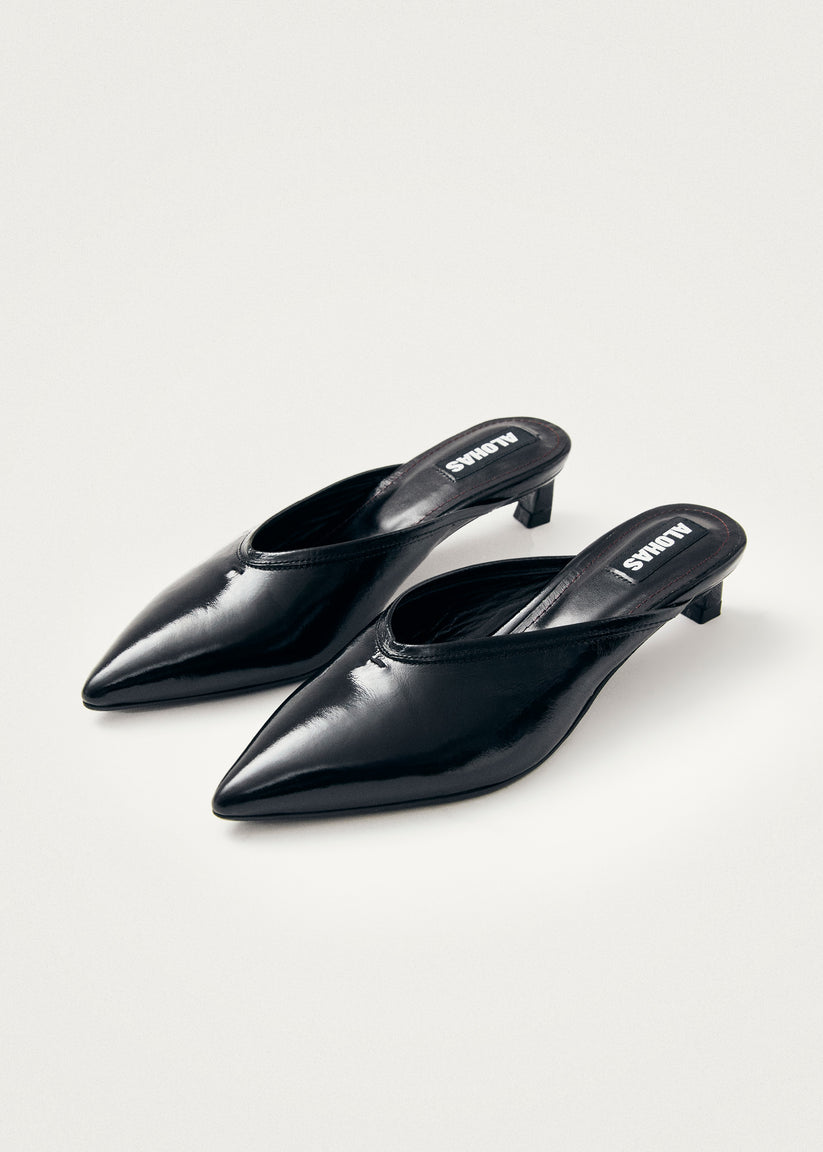 Alohas Tessa Onix Negro Cuero Mules Outlet