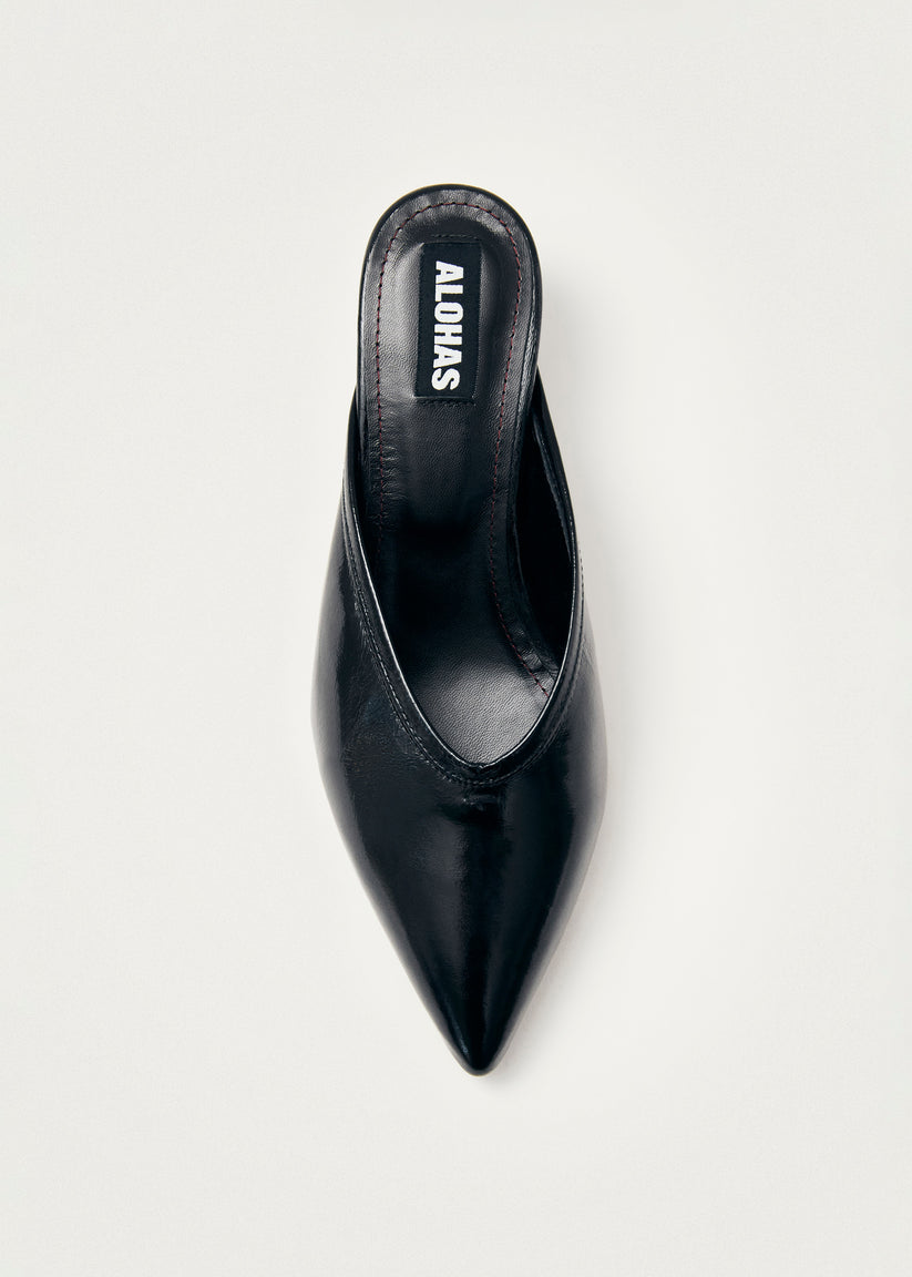 Alohas Tessa Onix Negro Cuero Mules Outlet
