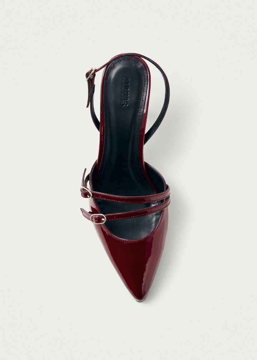 Alohas Joelle Onix Tacones de Cuero Burdeos Outlet online