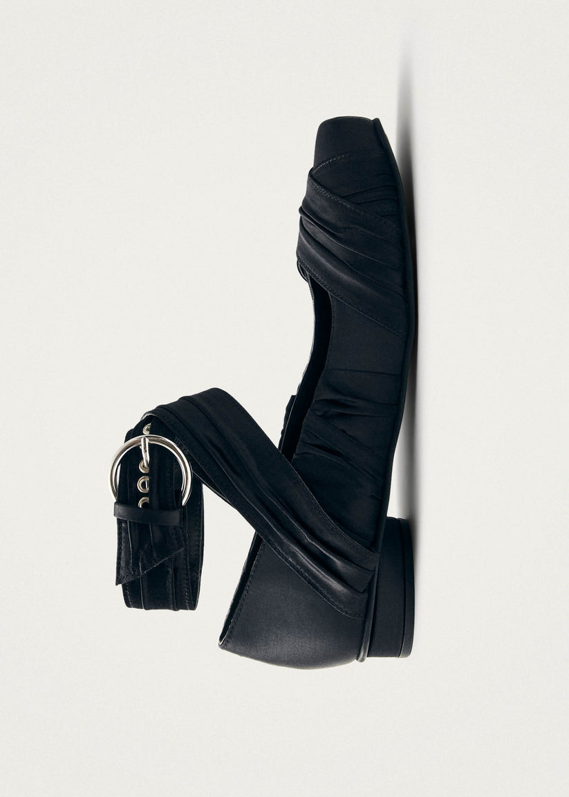 Alohas Volant Silky Bailarinas Negras Venta caliente