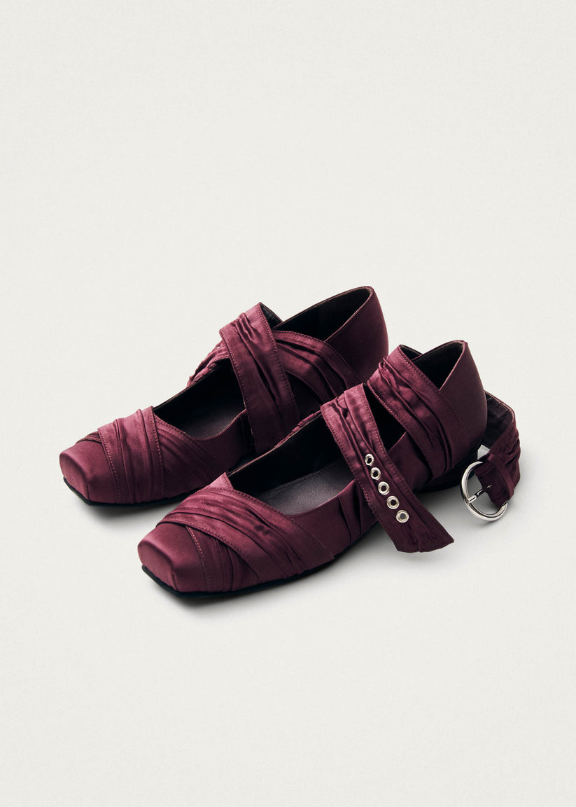 Alohas Volant Silky Bailarinas Burdeos Tienda
