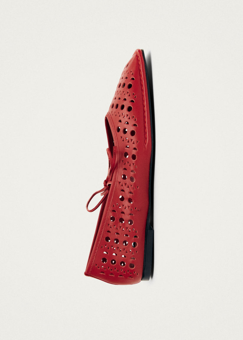 Alohas Sway Slit Bailarinas de Cuero Rojo Últimos 3 días