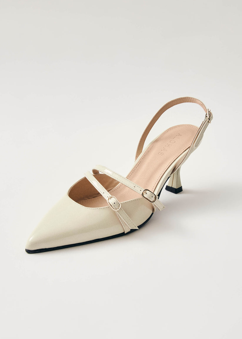 Alohas Joelle Onix Tacones de Cuero Color Crema ÚLTIMAS EDICIONES