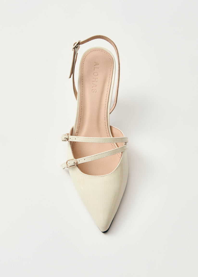 Alohas Joelle Onix Tacones de Cuero Color Crema Tienda de fábrica