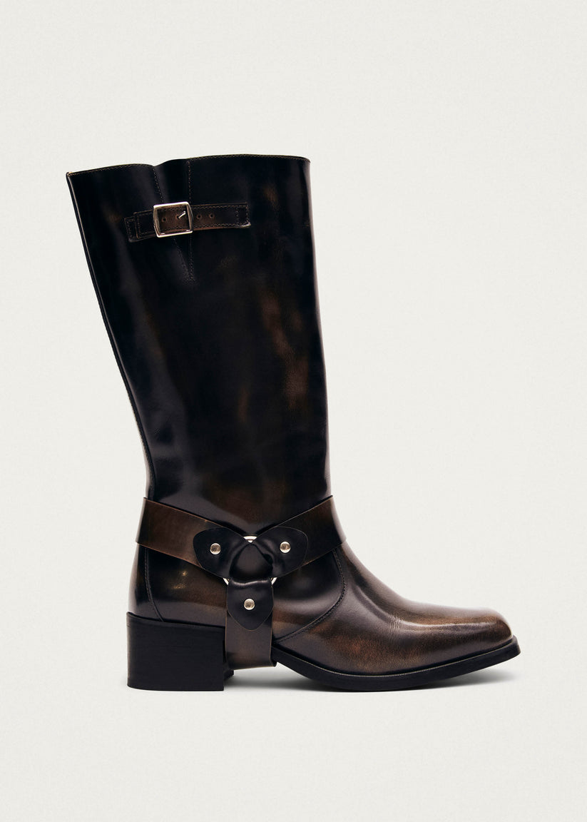 Alohas Rocky Brushed Botas de Cuero Marrón