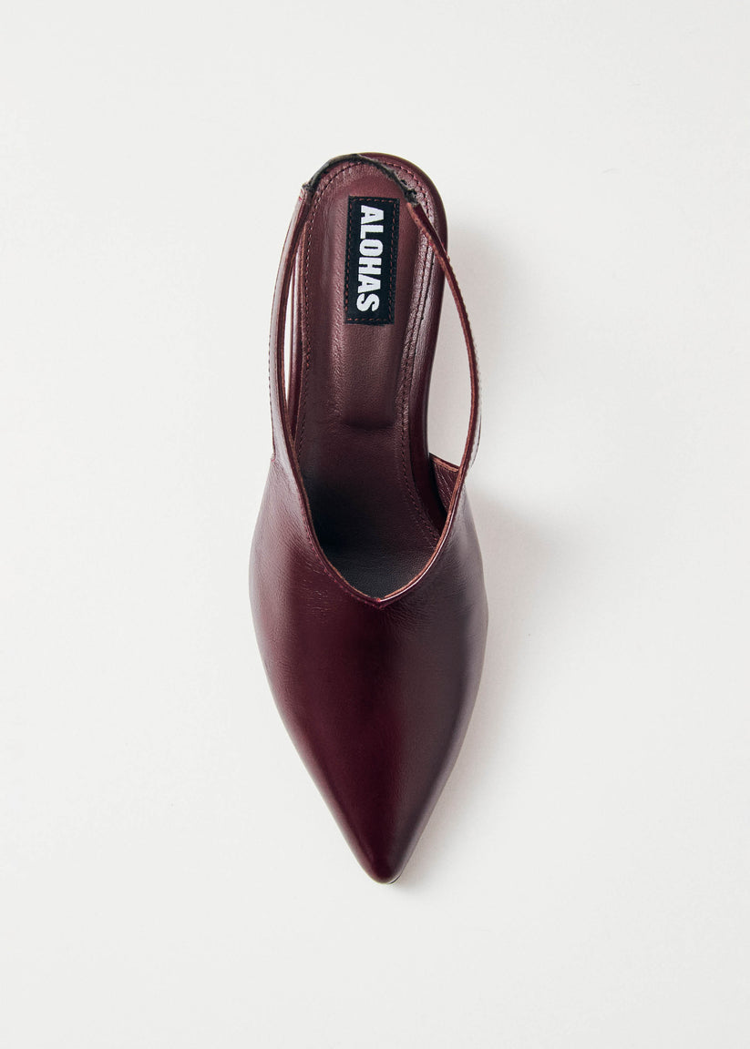 Alohas Eros Tacones de Cuero Burdeos Última moda