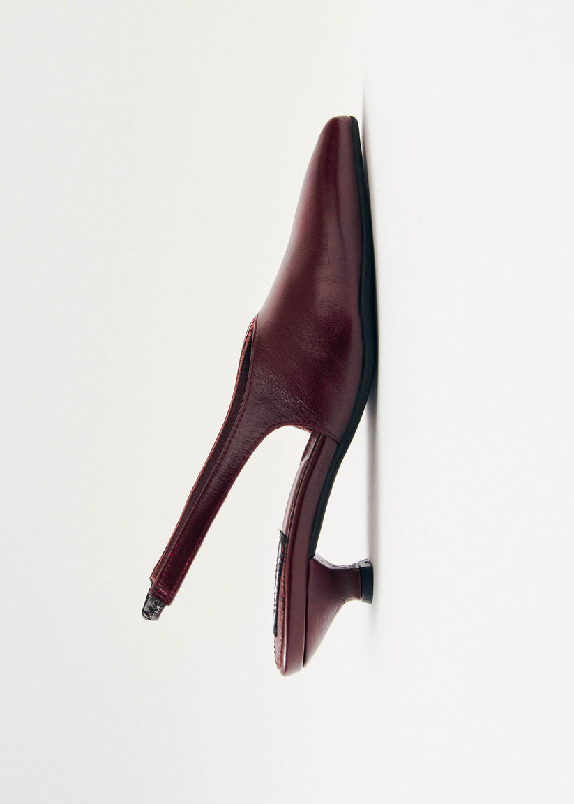Alohas Eros Tacones de Cuero Burdeos Última moda