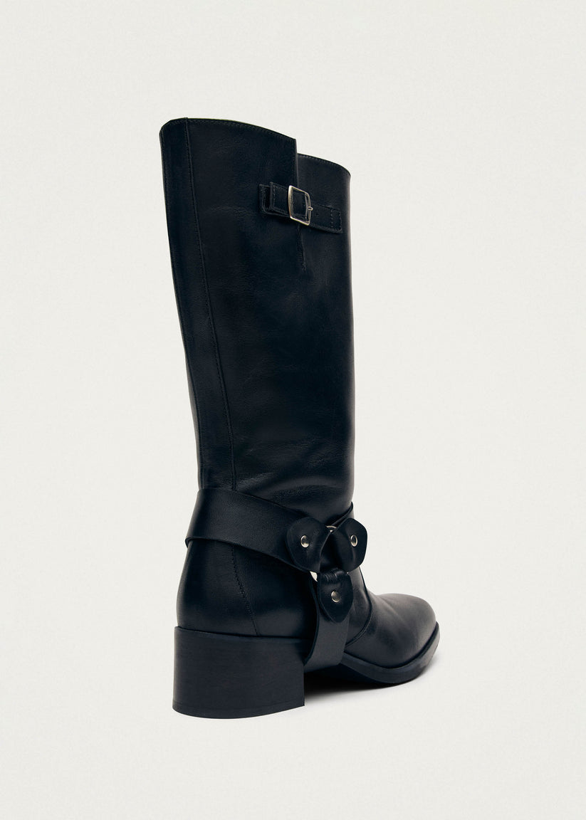 Alohas Rocky Botas moteras de cuero negro Descuento por venta flash