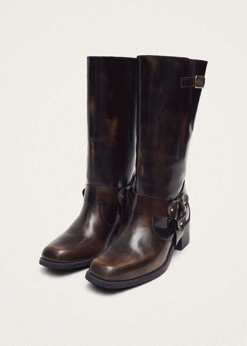 Alohas Rocky Brushed Botas de Cuero Marrón Ofertas de temporada