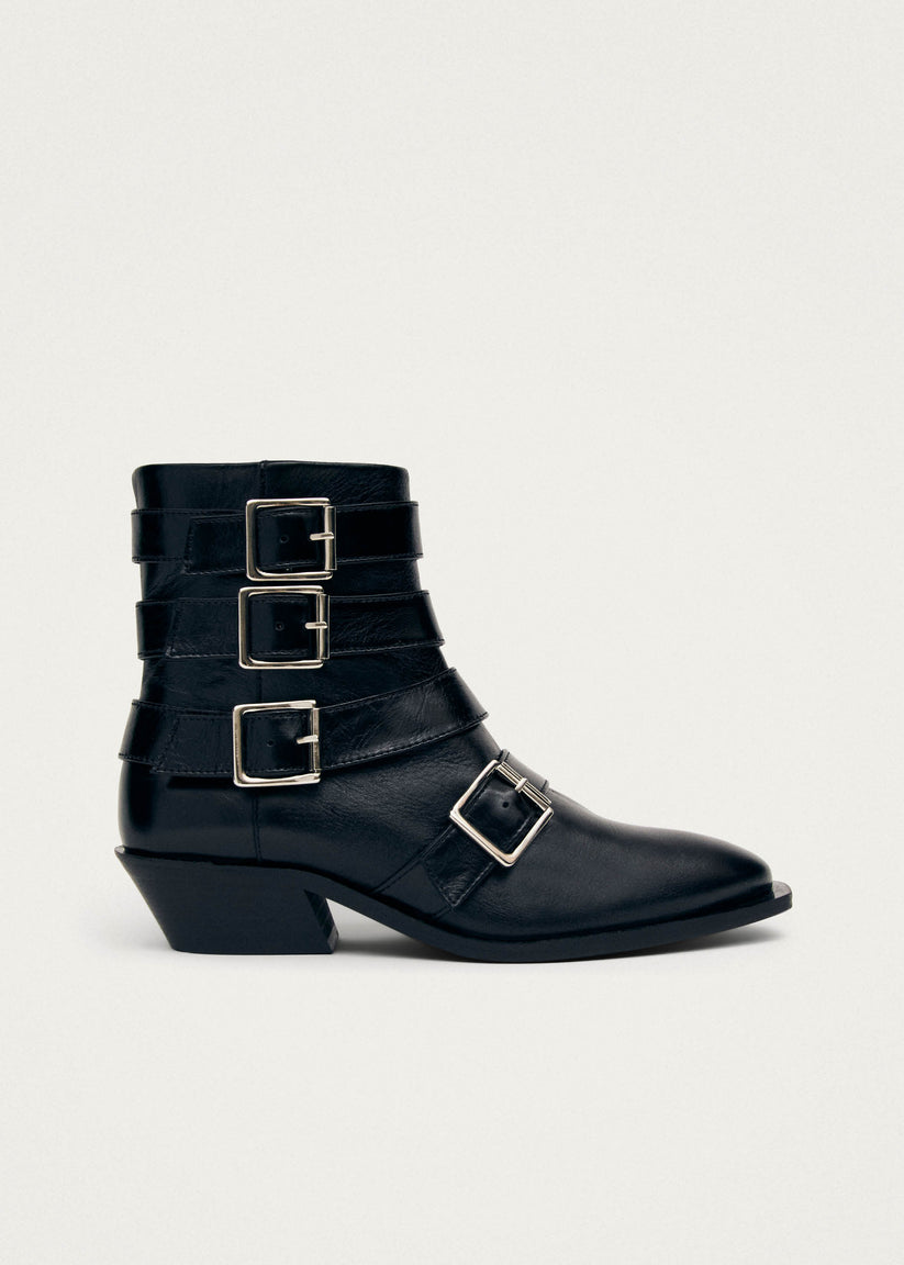 Alohas Eras Botines de Cuero Negro