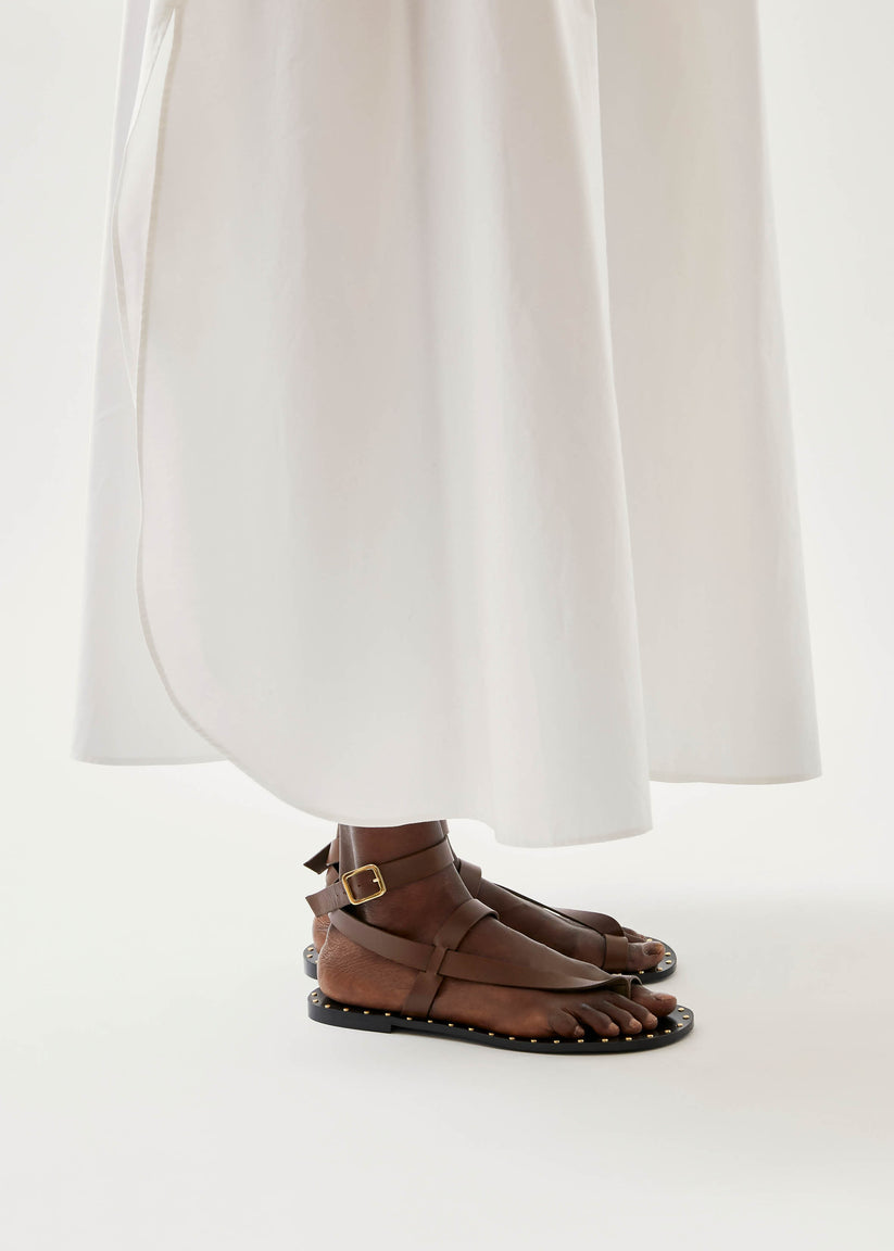 Alohas Tallula Brown Leather Sandals Outlet online