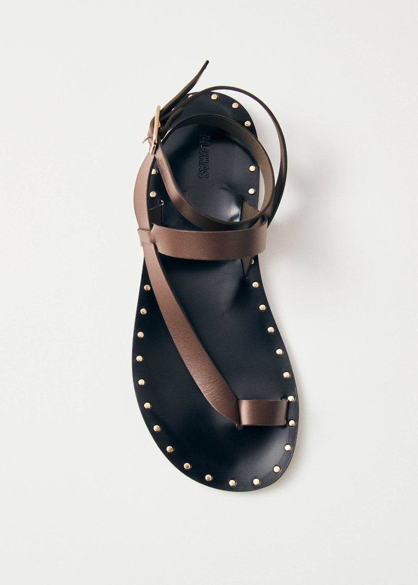 Alohas Tallula Brown Leather Sandals Outlet online