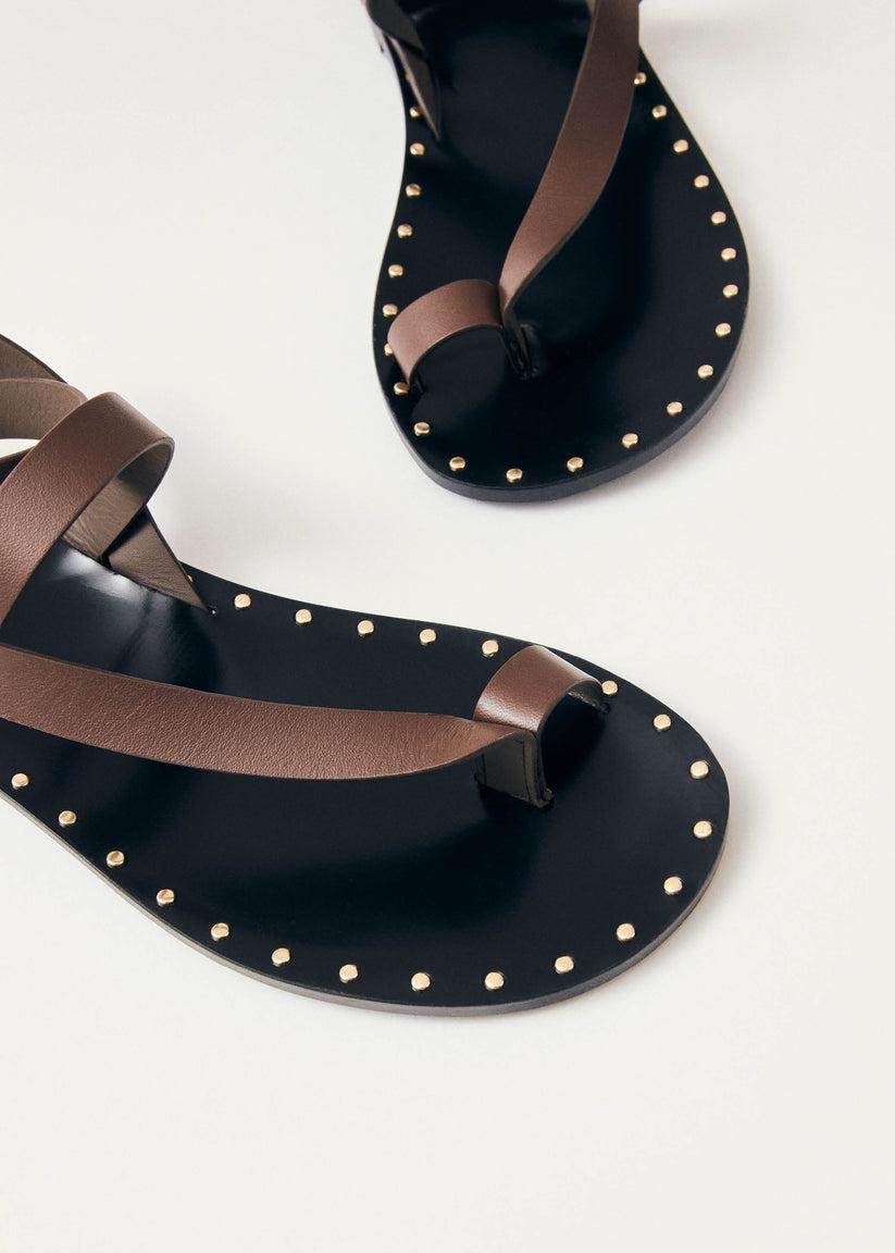 Alohas Tallula Brown Leather Sandals Outlet online