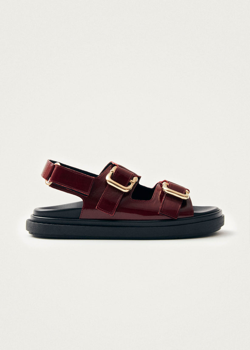 Alohas Harper Onix Sandalias de Cuero Color Burdeos