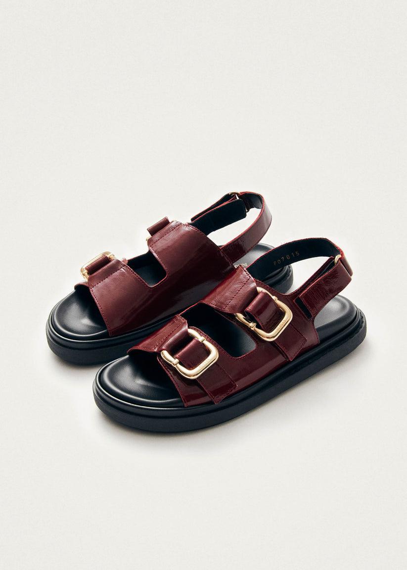 Alohas Harper Onix Sandalias de Cuero Color Burdeos Venta caliente