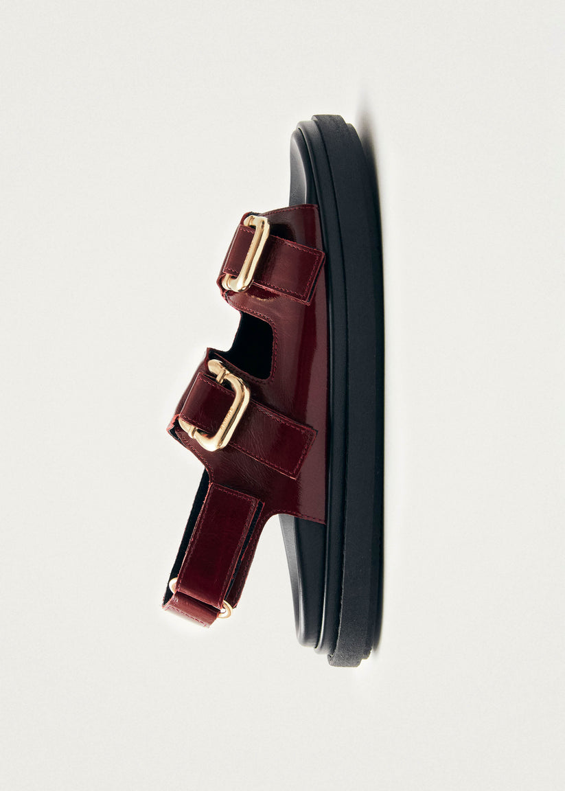 Alohas Harper Onix Sandalias de Cuero Color Burdeos Venta caliente