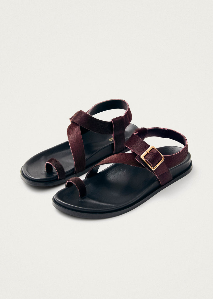 Alohas Siren Soft Sandalias de Cuero Burdeos En oferta