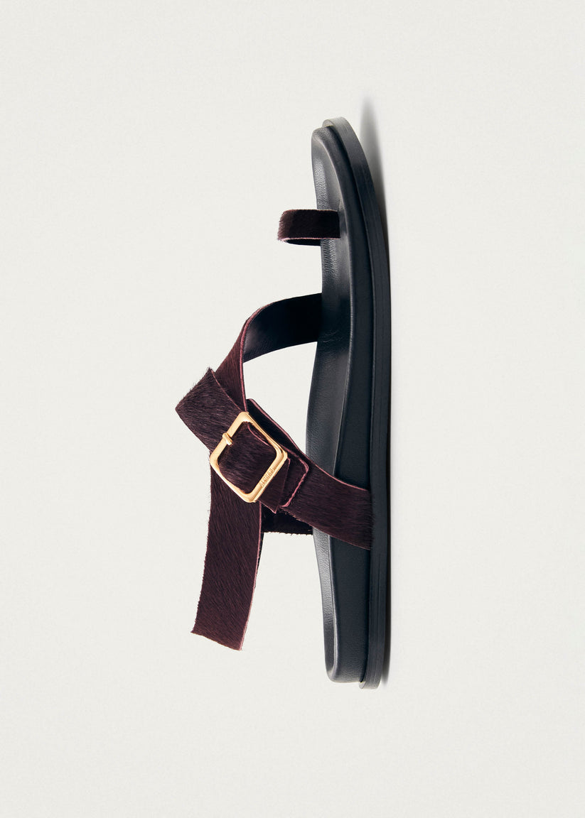 Alohas Siren Soft Sandalias de Cuero Burdeos En oferta