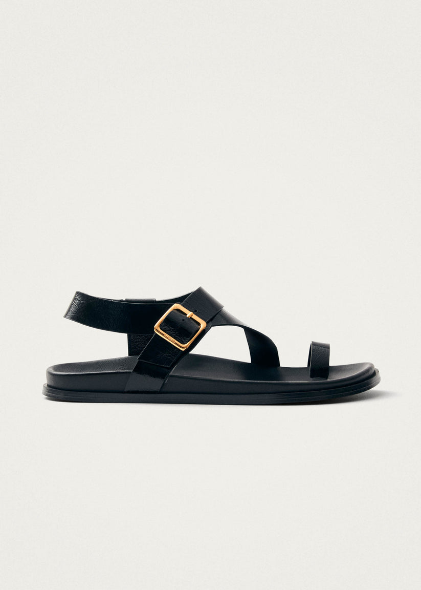 Alohas Siren Onix Sandalias de Cuero Negro