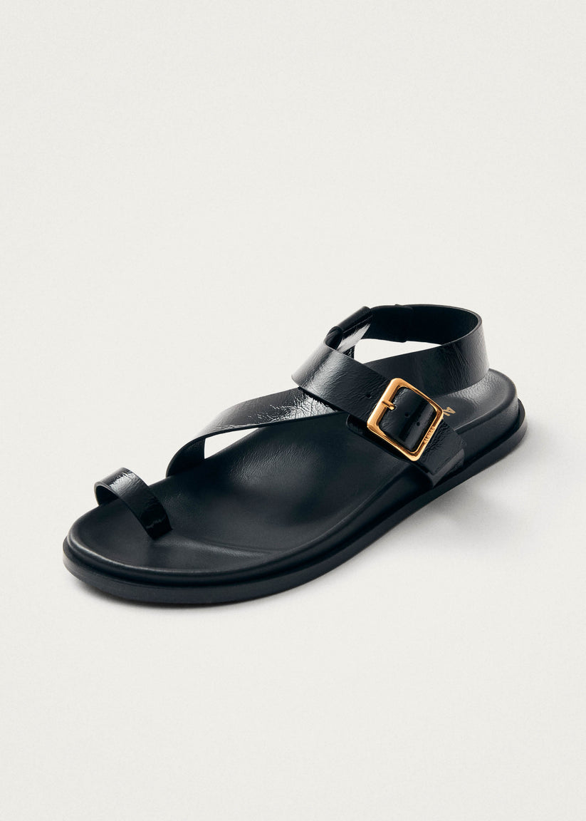 Alohas Siren Onix Sandalias de Cuero Negro Ventas relámpago