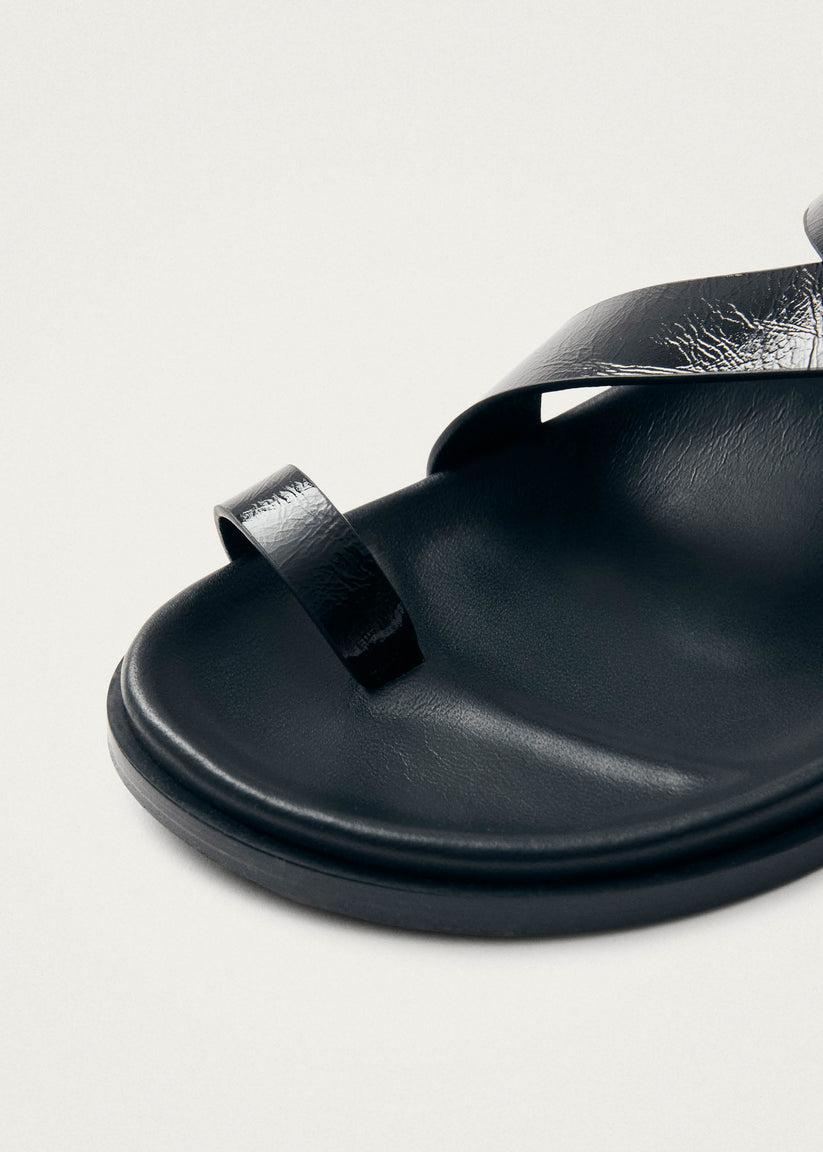 Alohas Siren Onix Sandalias de Cuero Negro Ventas relámpago