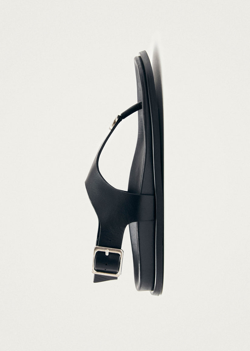 Alohas Harbor Sandalias de Cuero Negras Descuento