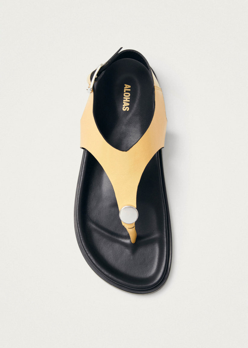Alohas Harbor Onix Sandalias de Cuero Color Vainilla Tienda
