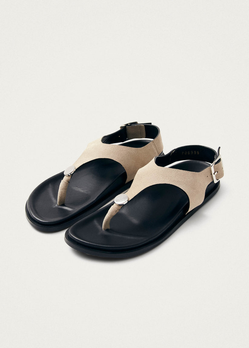 Alohas Harbor Sandalias de Ante Color Crema Liquidación