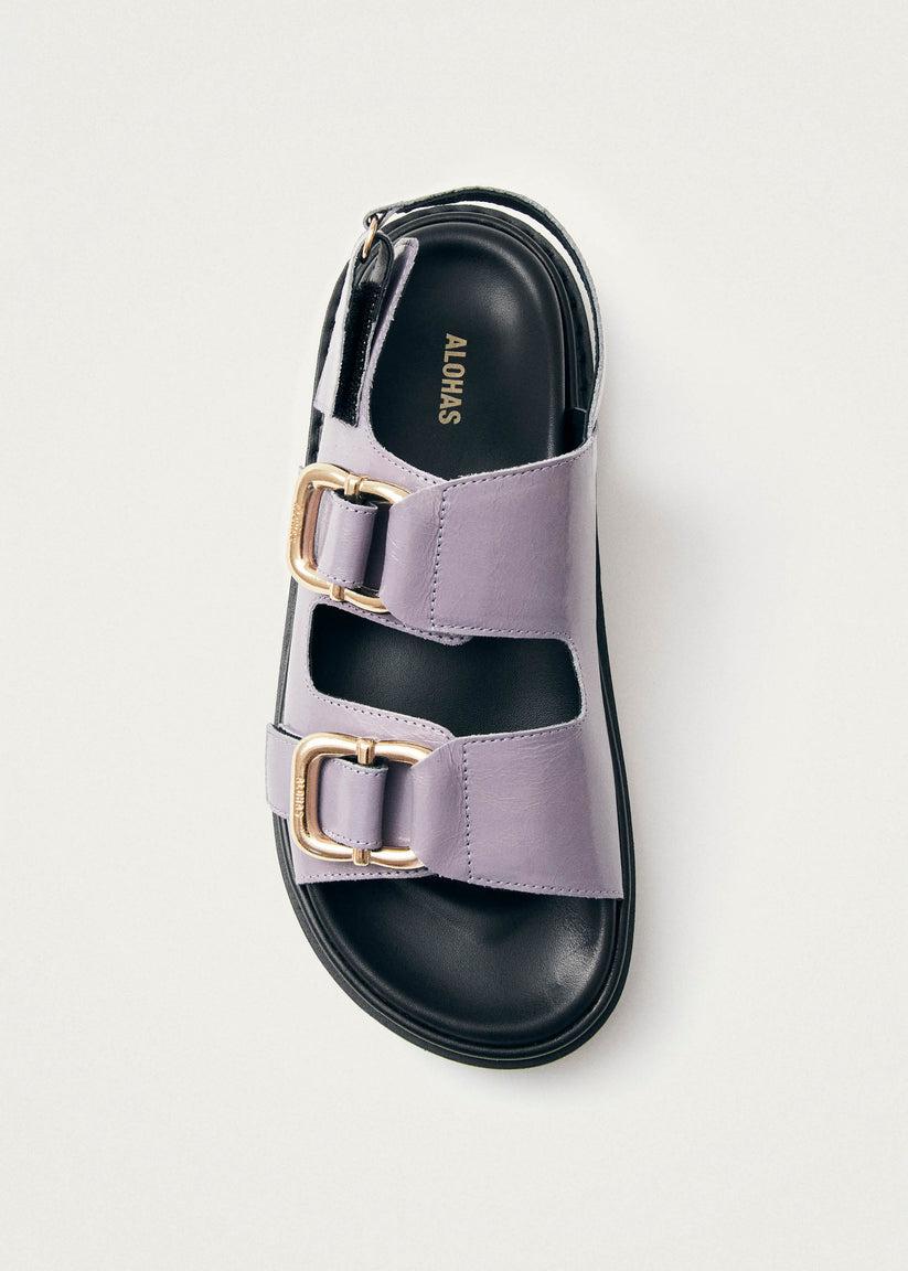 Alohas Harper Onix Sandalias de Cuero Malva Mejor oferta