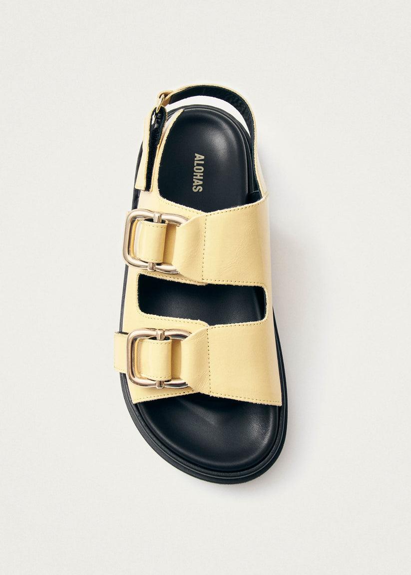 Alohas Harper Onix Sandalias de Cuero Color Vainilla Rebajas online