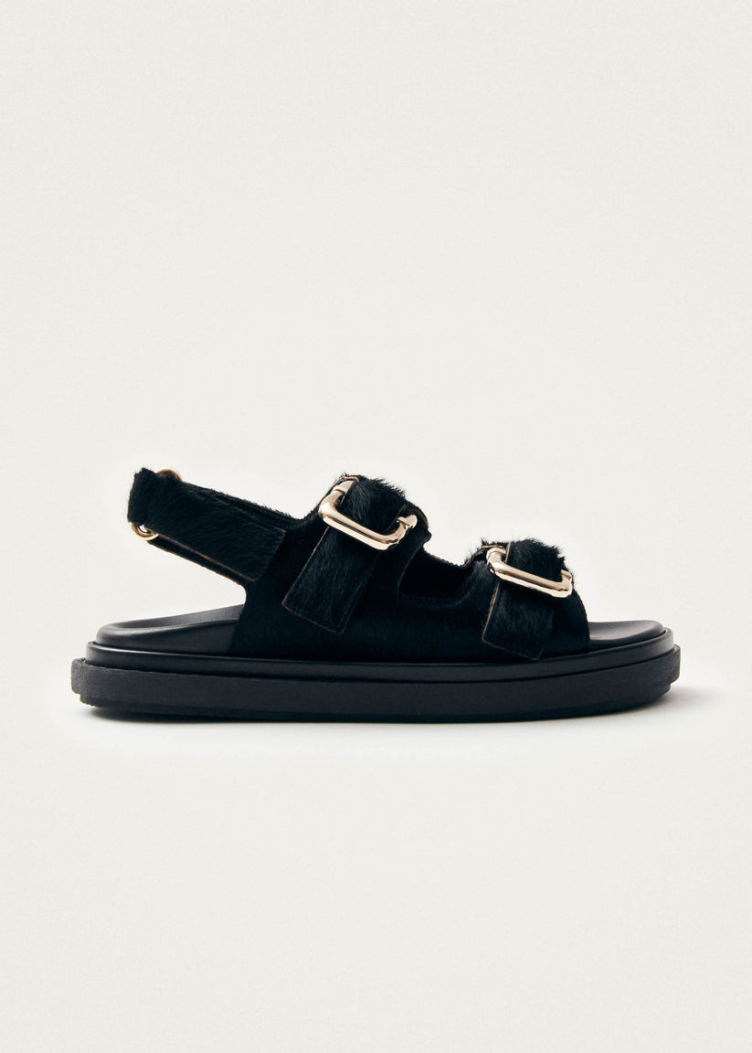 Alohas Harper Sandalias de Cuero Negro Suave
