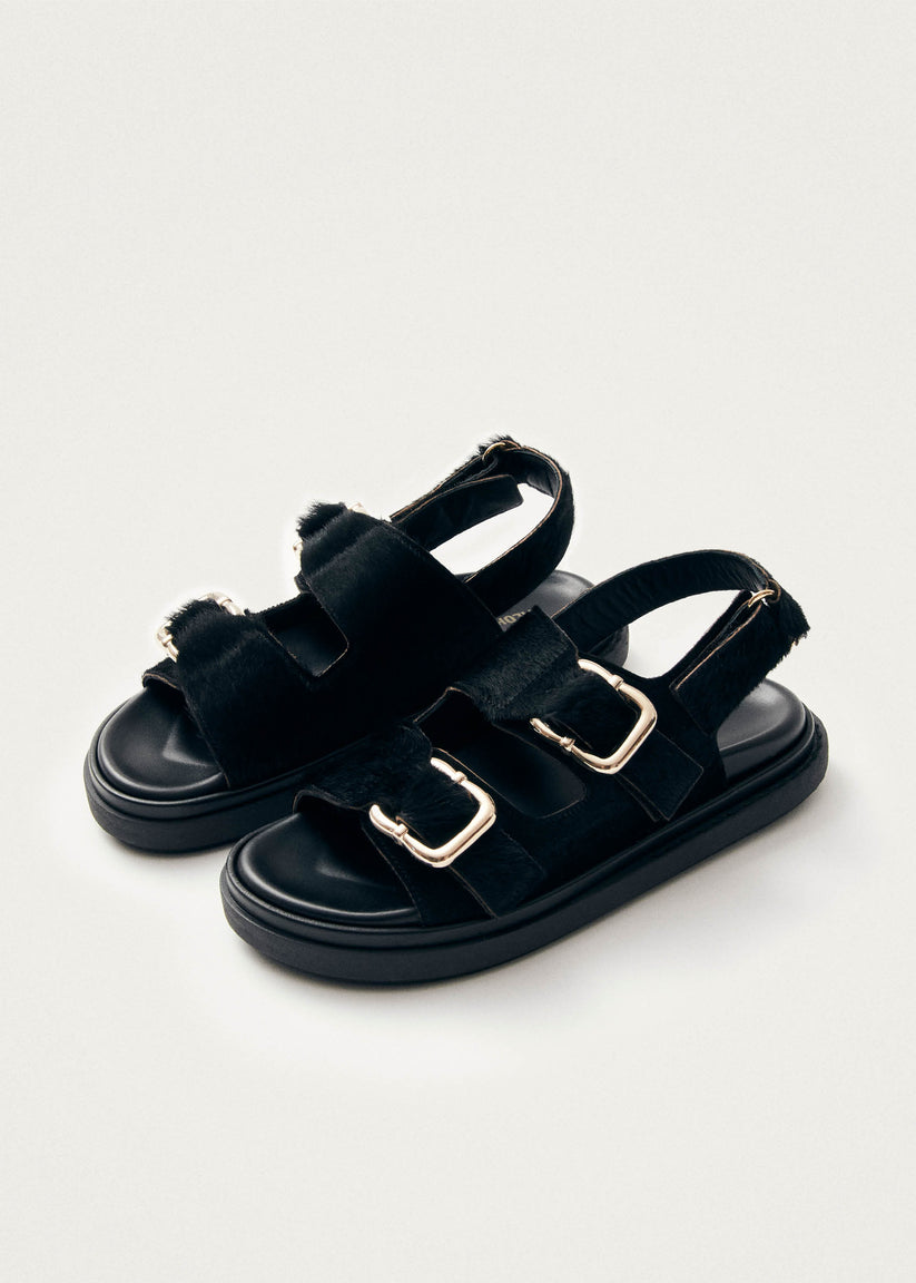 Alohas Harper Sandalias de Cuero Negro Suave Rebajas top