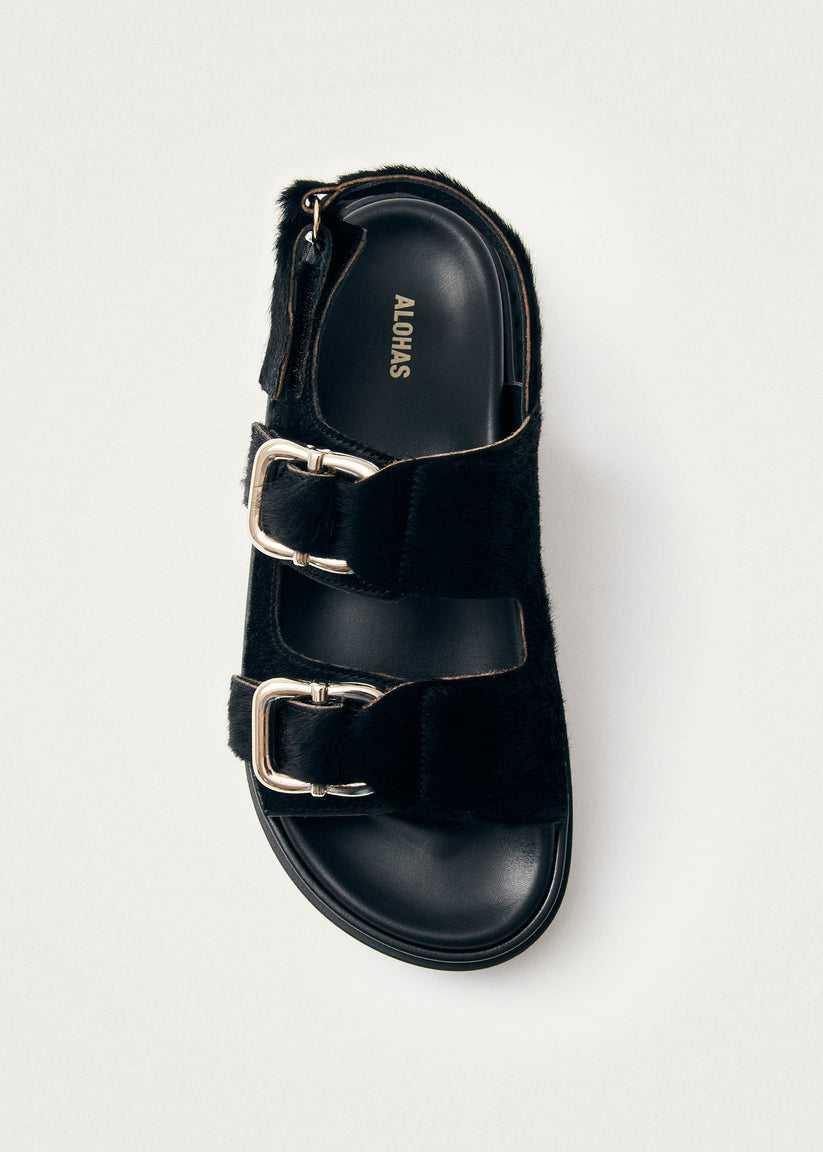 Alohas Harper Sandalias de Cuero Negro Suave Rebajas top