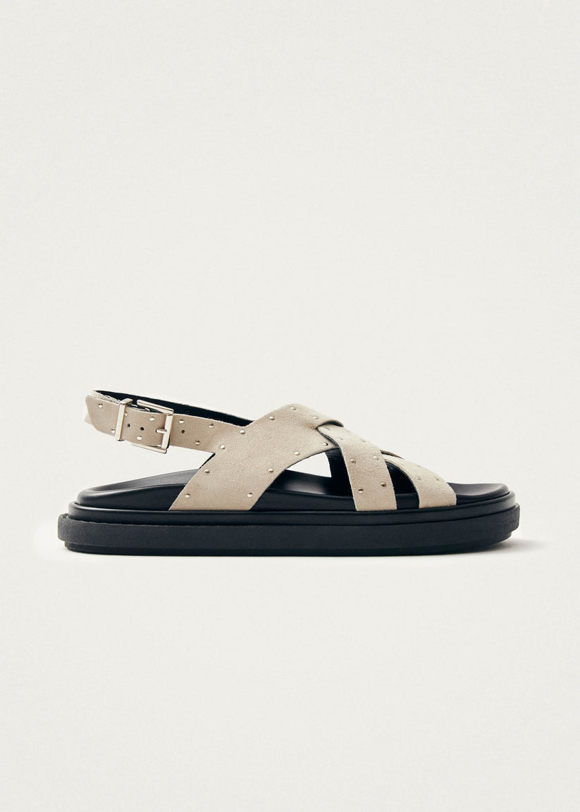 Alohas Trunca Sandalias de Cuero Ante con Studs Color Beige