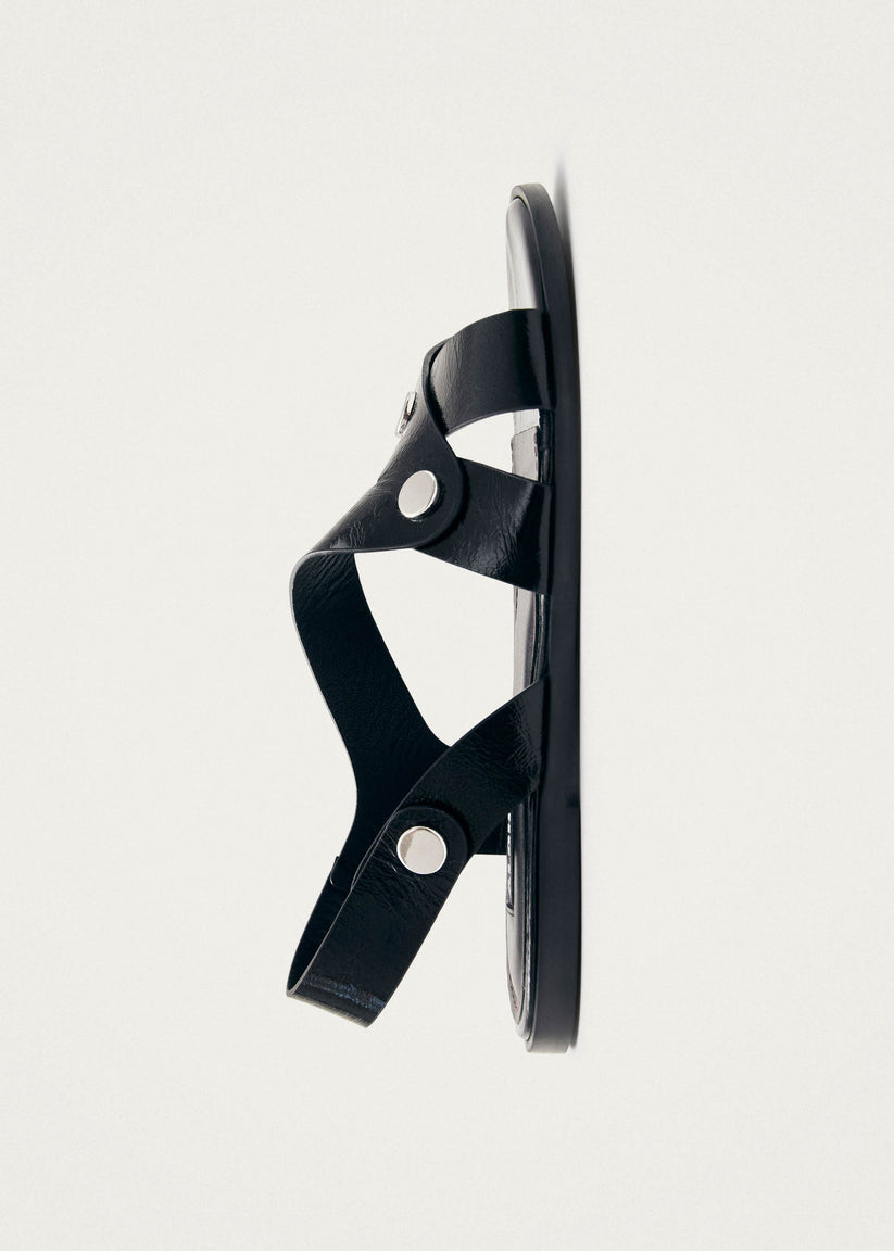 Alohas Mindy Onix Sandalias de Cuero Negro Oferta especial de fábrica