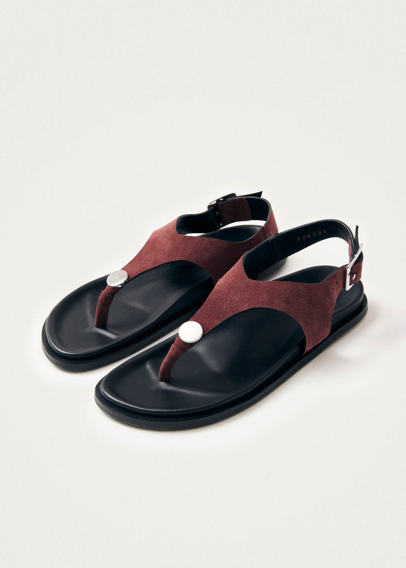 Alohas Harbor Sandalias de Ante Burdeos en Cuero En oferta