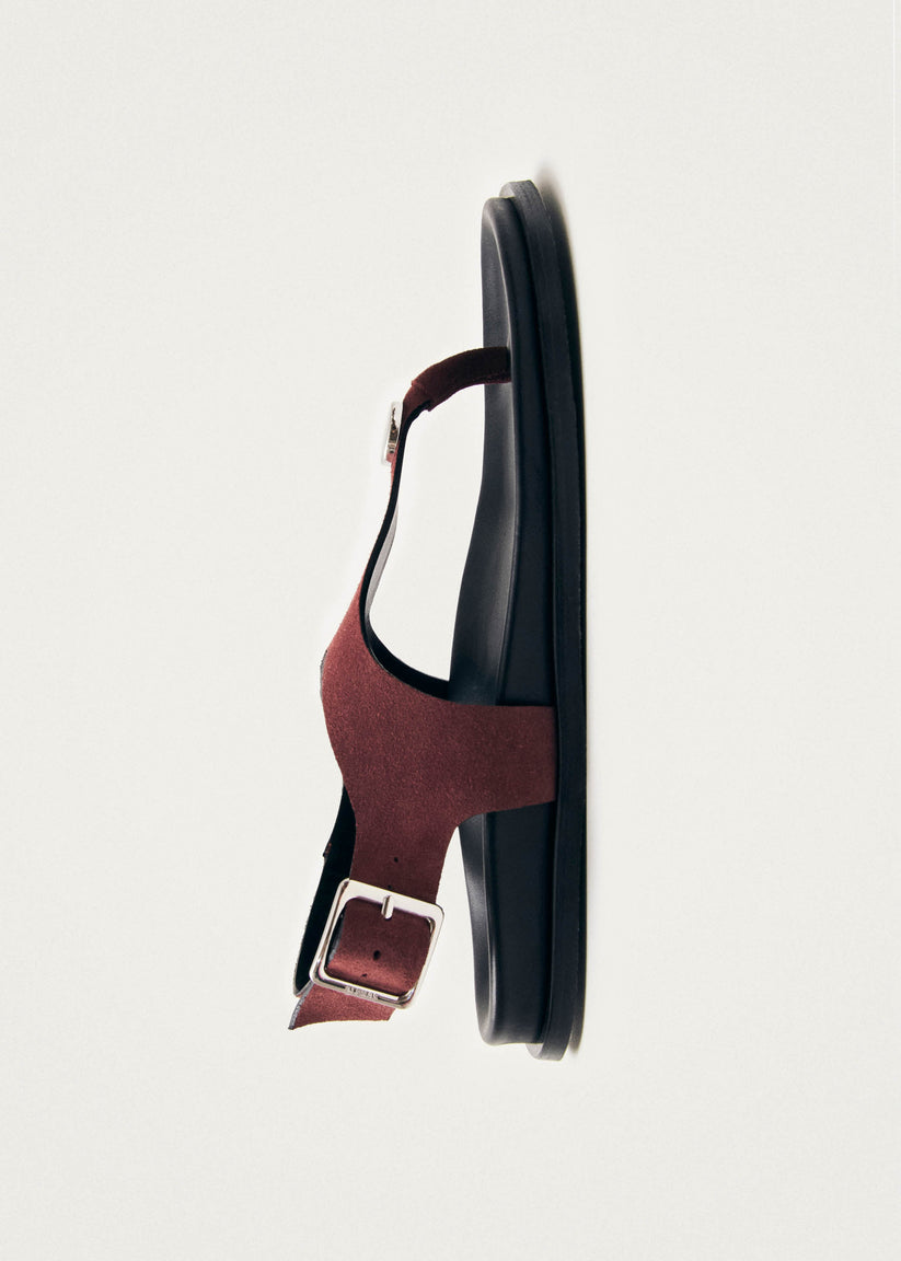 Alohas Harbor Sandalias de Ante Burdeos en Cuero En oferta