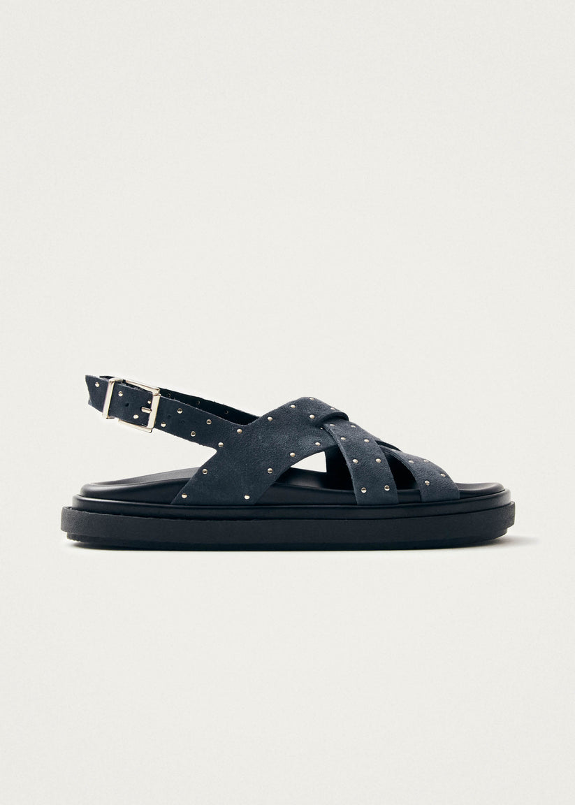 Alohas Trunca Sandalias de Cuero Ante Azul con Estrellas