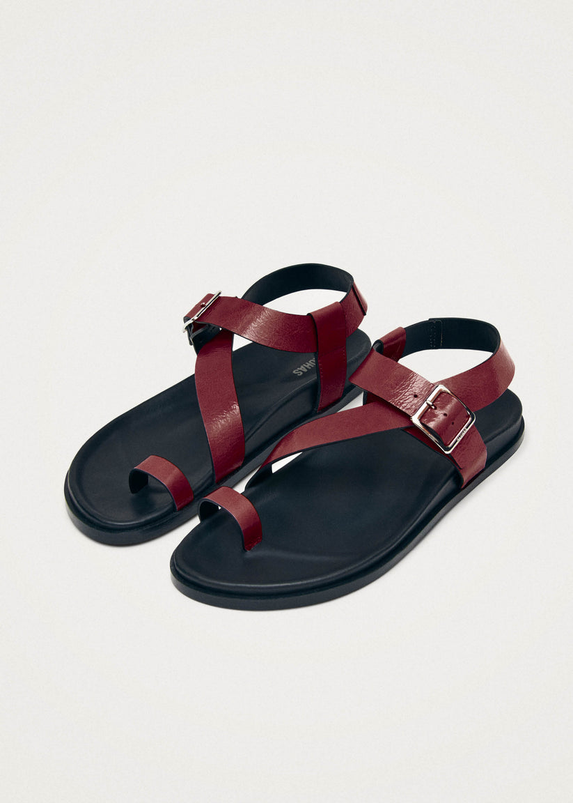 Alohas Siren Onix Sandalias de Cuero Burdeos Outlet