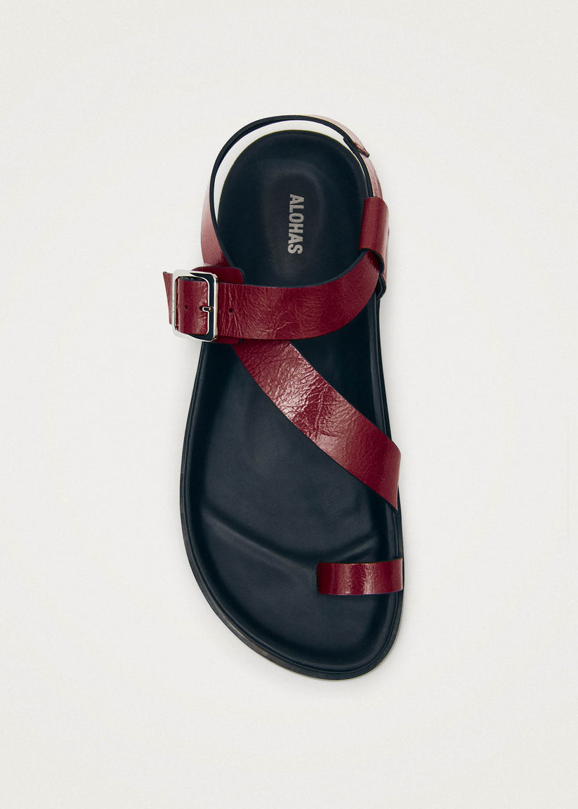 Alohas Siren Onix Sandalias de Cuero Burdeos Outlet