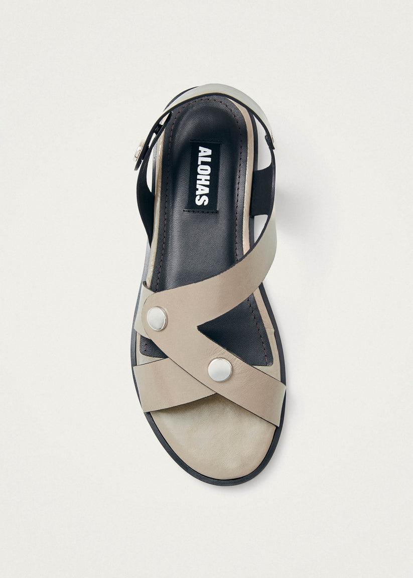 Alohas Mindy Onix Sandalias de Cuero Color Beige Outlet online