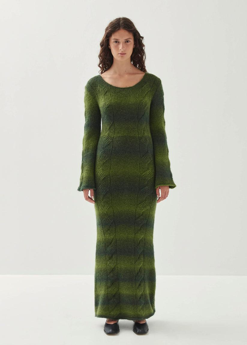 Alohas Trenza Vestido Verde de Punto