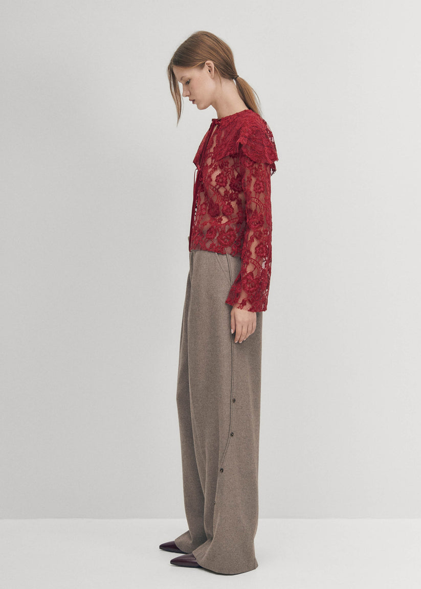 Alohas Blusa de Encaje Tolpa en Color Vino Mejor oferta